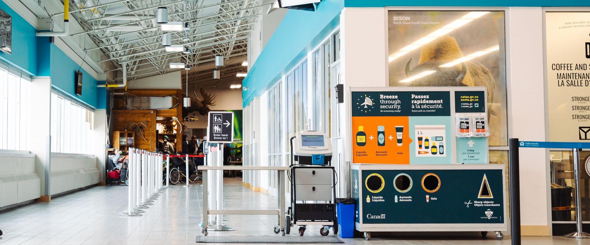 Image of airport security hallway